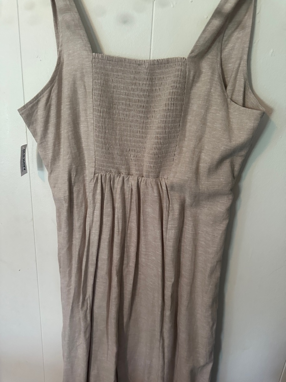 Old Navy Square-Neck Sleeveless Midi Dress in Beige - Picture 8 of 8